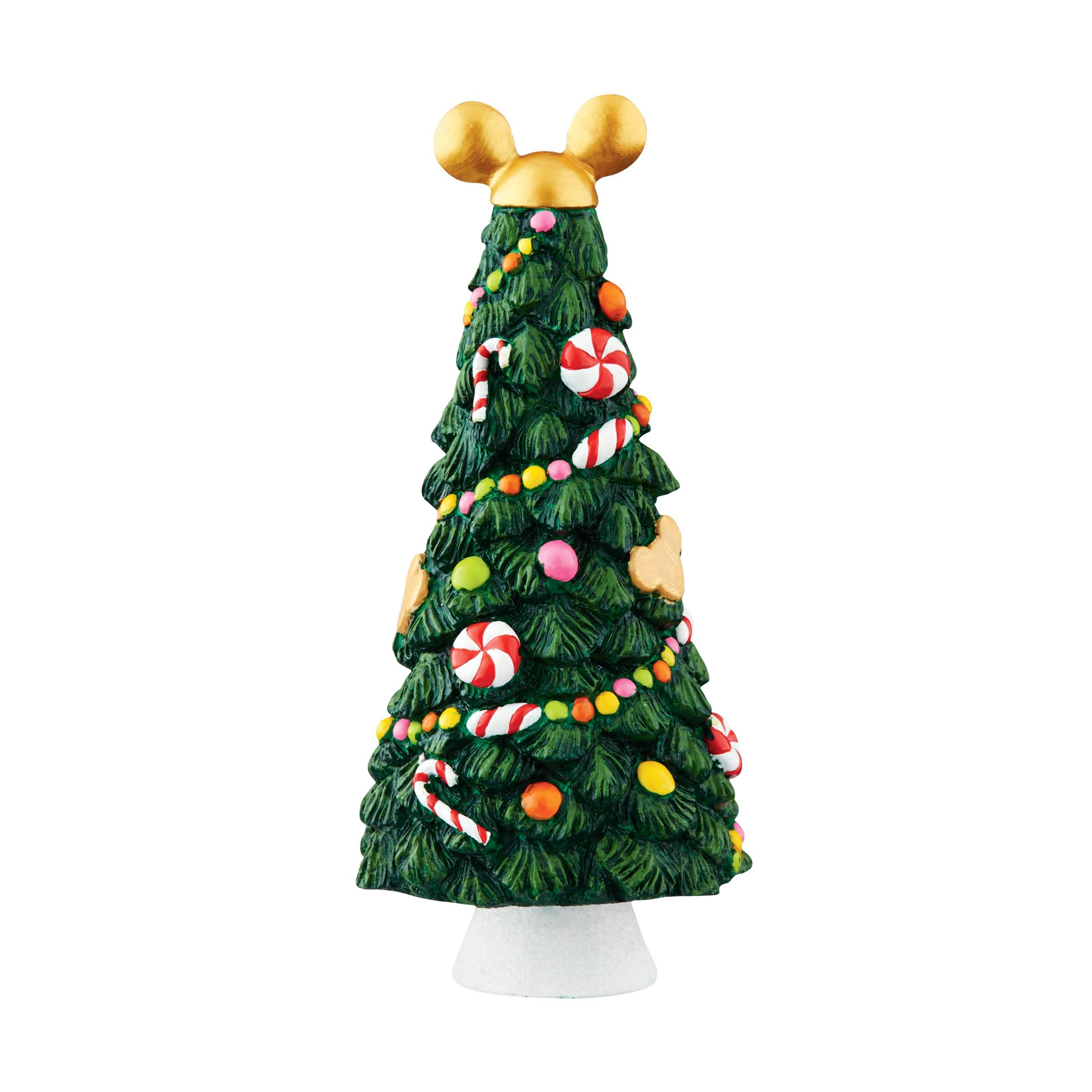 Department 56 Disney Village Mickey's Candy Resin Christmas Tree Ornament - Cute Disney Collectible Figurine for Holiday Decor & Disney Fan Gifts