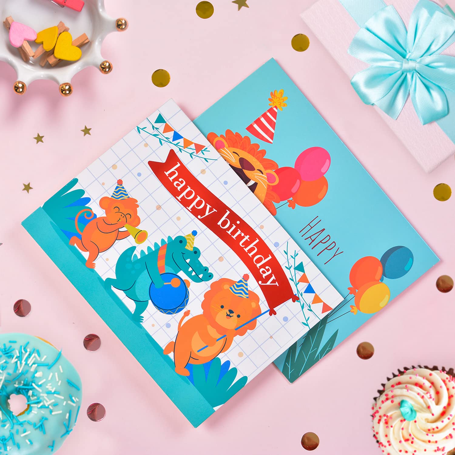 20 Unique Cartoon Birthday Cards with Envelopes & Stickers - Bulk Assortment for Kids, Men & Women - Perfect for Birthday Parties, Gifts & Greetings