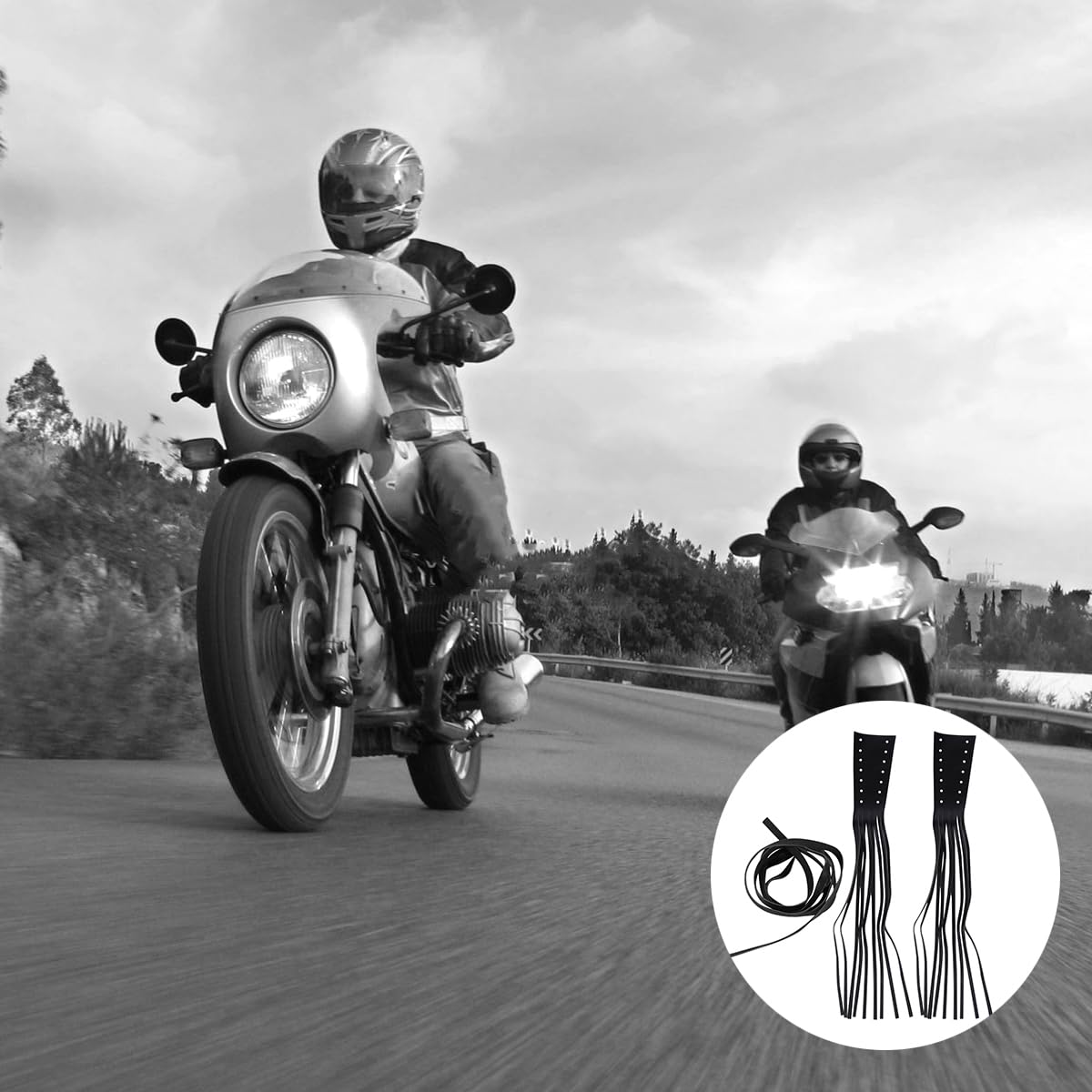 Motorcycle Lever Tassels - Leather Grip Covers for Throttle & Brake - Enhance Ride Comfort