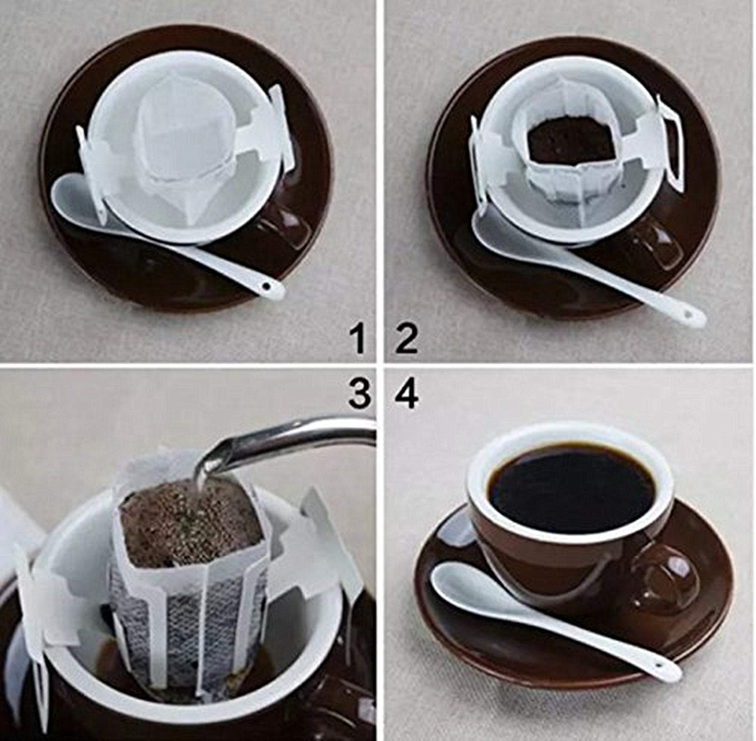Disposable Coffee Filter Bags 100pcs - Hanging Ear Drip for Home & Travel