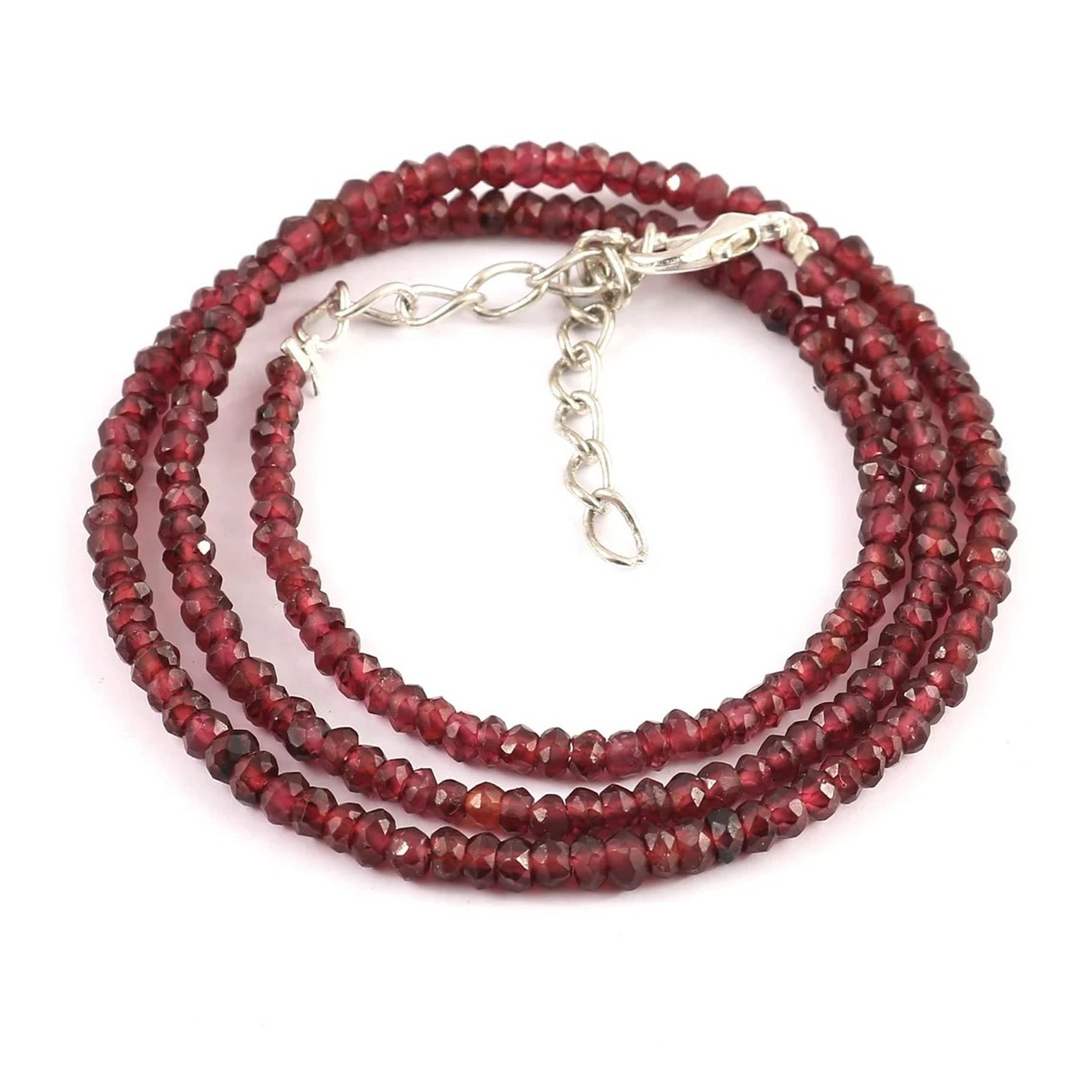 Natural Garnet Faceted Beads Necklace | Genuine Red Garnet Gemstone Jewelry | Handmade Beaded Necklace for Women | Perfect for Weddings, Parties & Gifting
