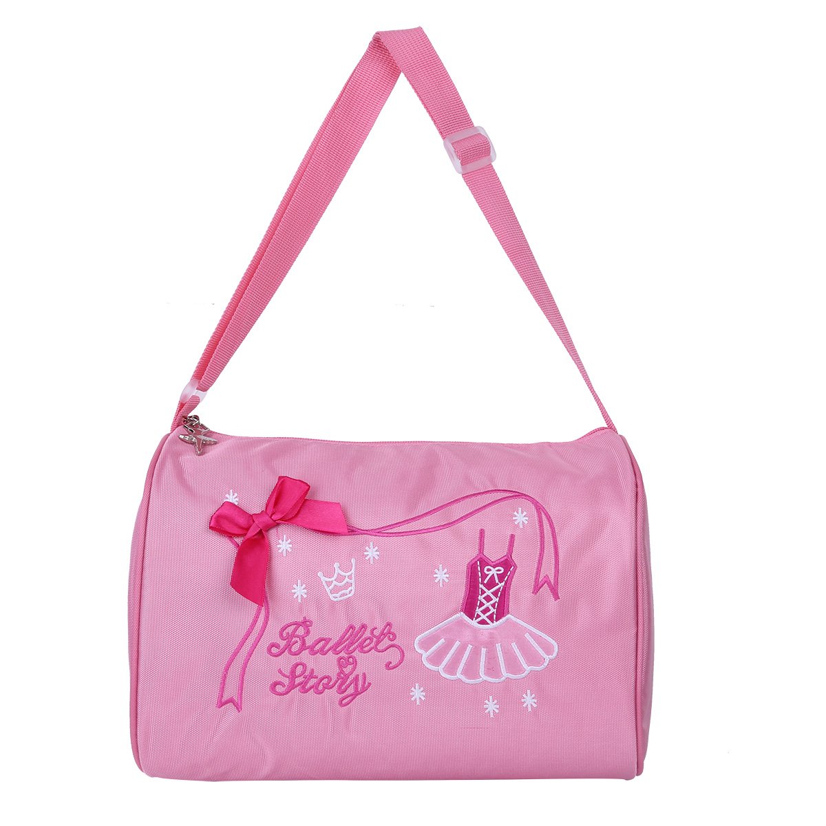 Girls Ballet Dance Shoe Bag with Zipper - Cute Shoulder Tote & Duffel Bag for Kids - Perfect for Dance Classes, Gym & Travel Accessories