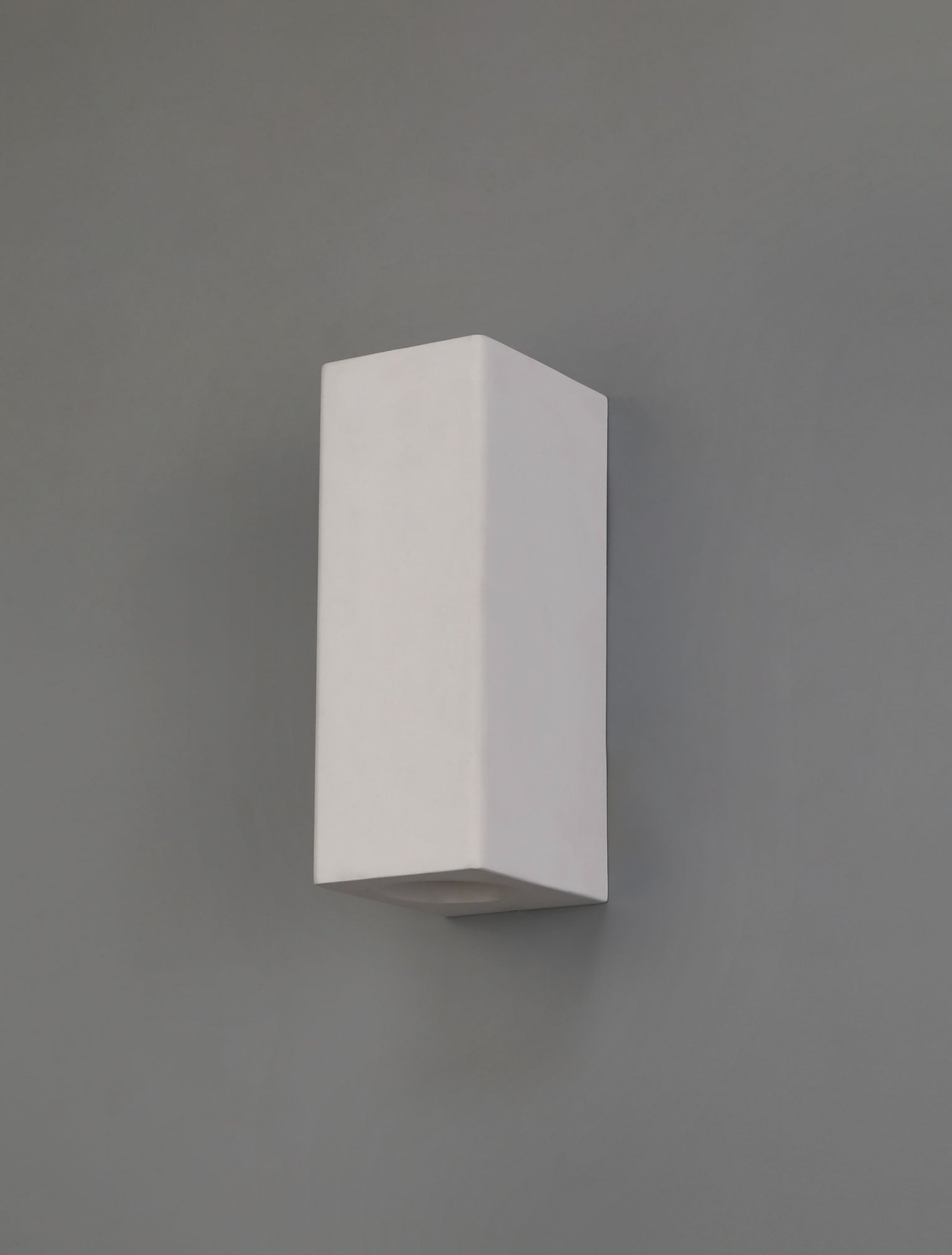 Alina Modern Rectangular & Cylinder Up Down Wall Lamp - 2 x GU10 Bulb Sockets - White Paintable Gypsum Finish - Perfect for Bedroom, Living Room & Hallway Lighting