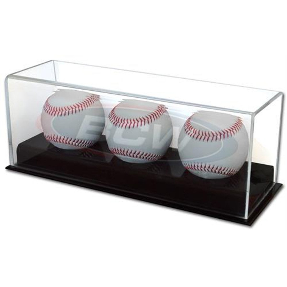 BCW Acrylic Triple Baseball Display Case - Premium Clear Protection for 3 Baseballs - Perfect for Collectibles, Memorabilia, and Sports Trophies