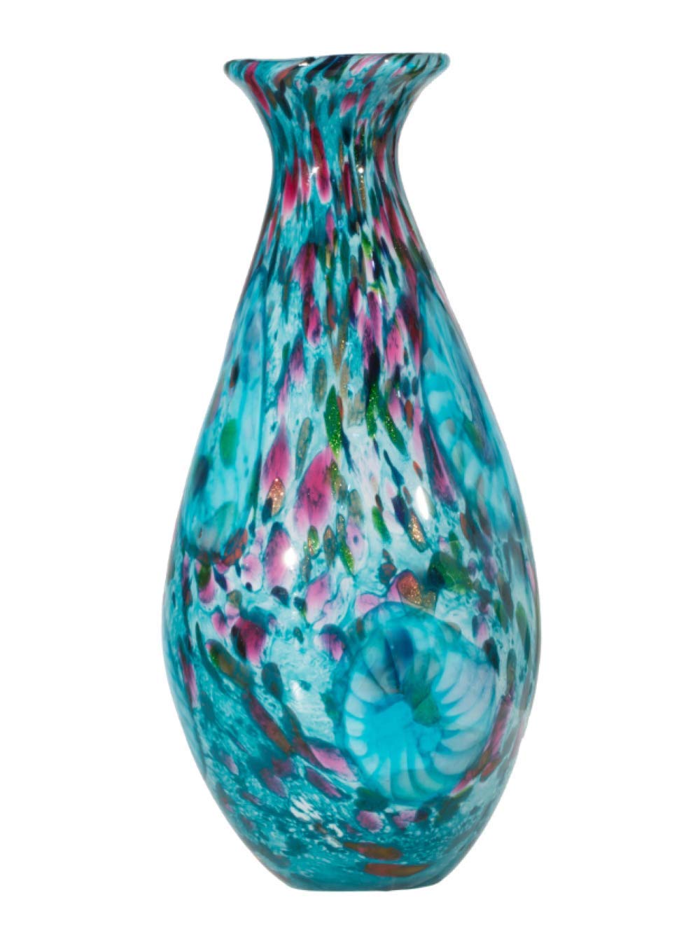 Dale Tiffany Leona Hand Blown Art Glass Vase - Multi-Colored Home Decor for Living Room, Dining Table, Wedding Centerpiece
