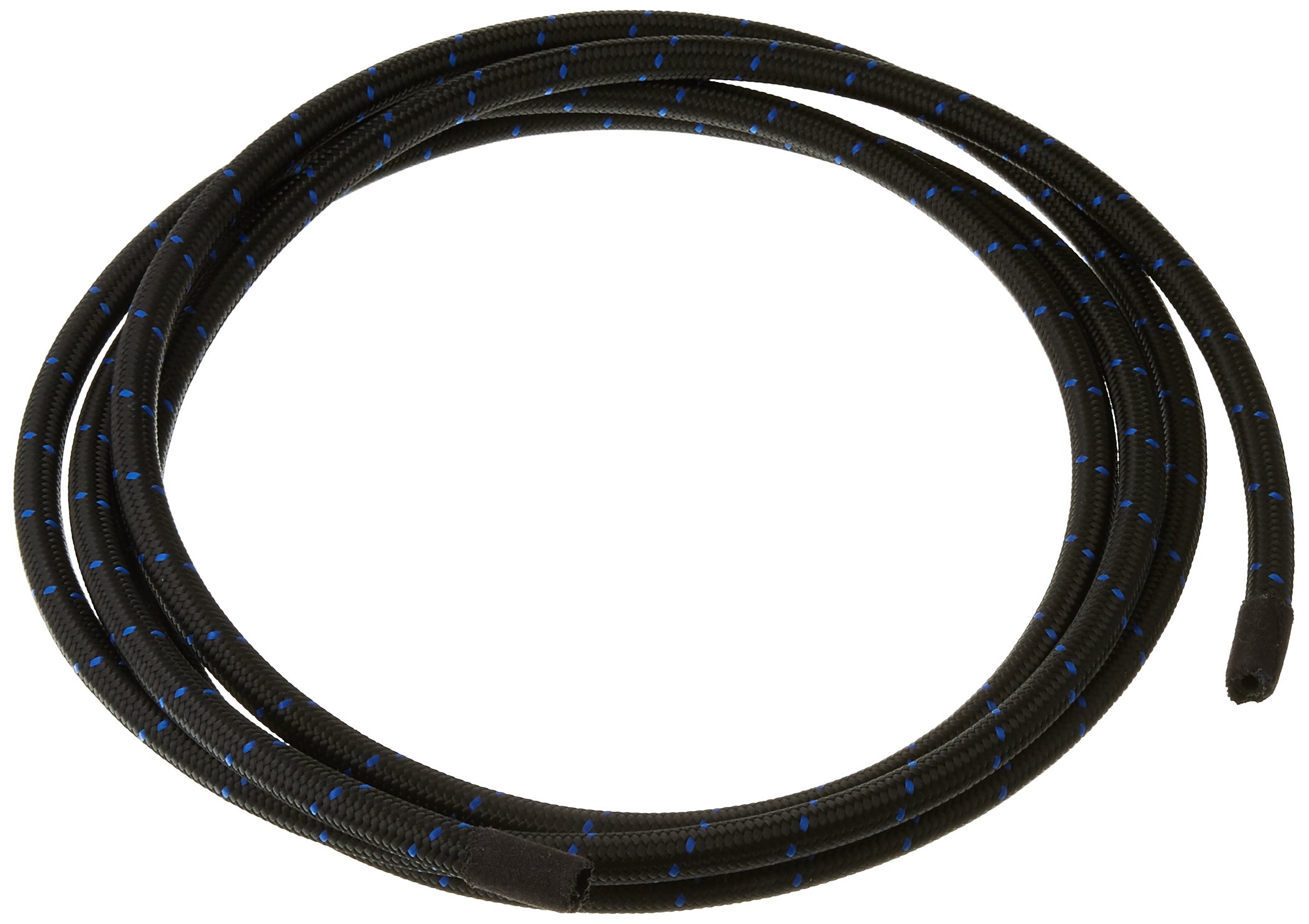 Vibrant Performance 11964B Nylon Braided Flex Hose - 10ft Roll, Black Blue, AN-4 Size, 0.22