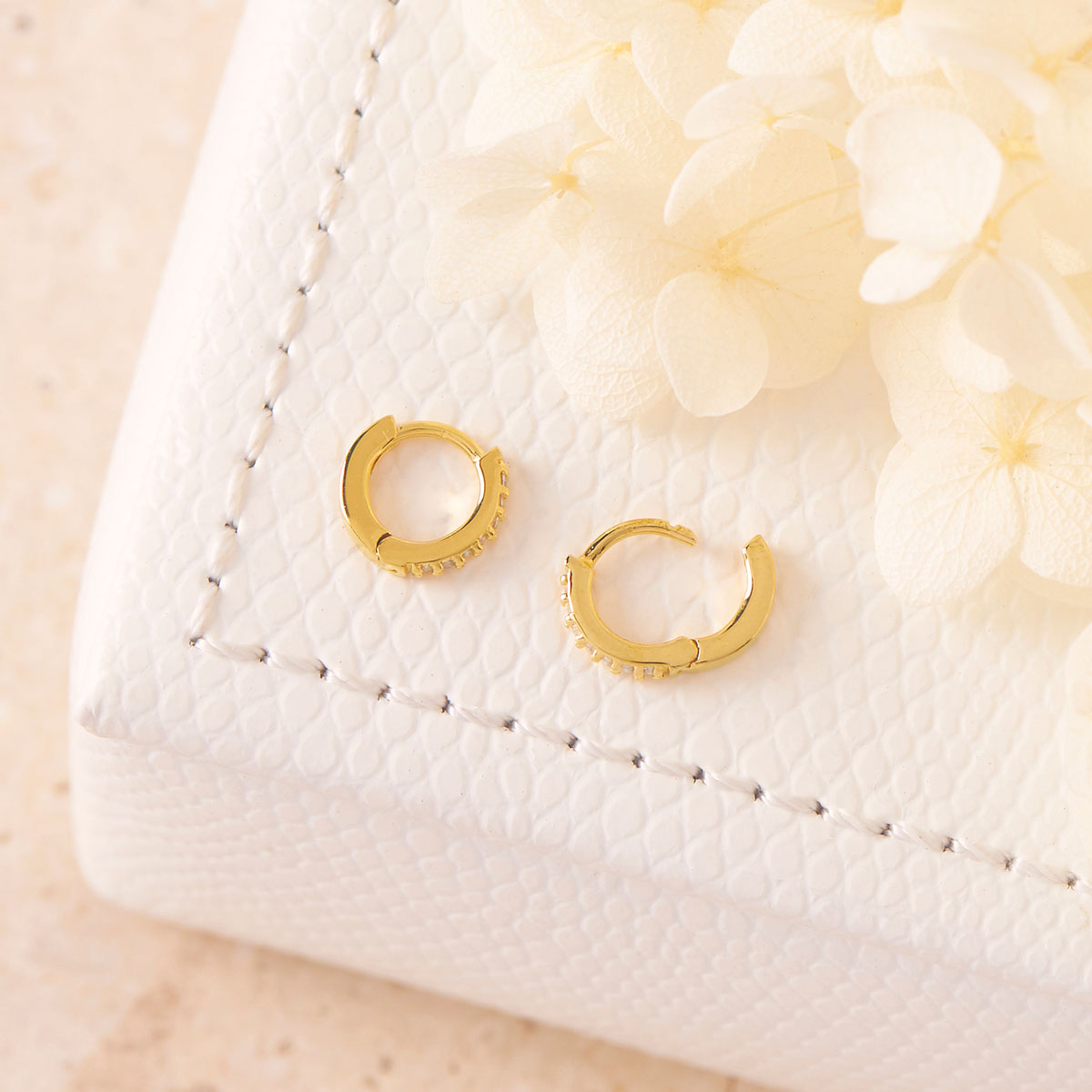 Sparkles Super Micro Huggies Gold Earrings - Elegant & Dainty Jewelry for Women, Perfect for Parties, Weddings & Everyday Wear