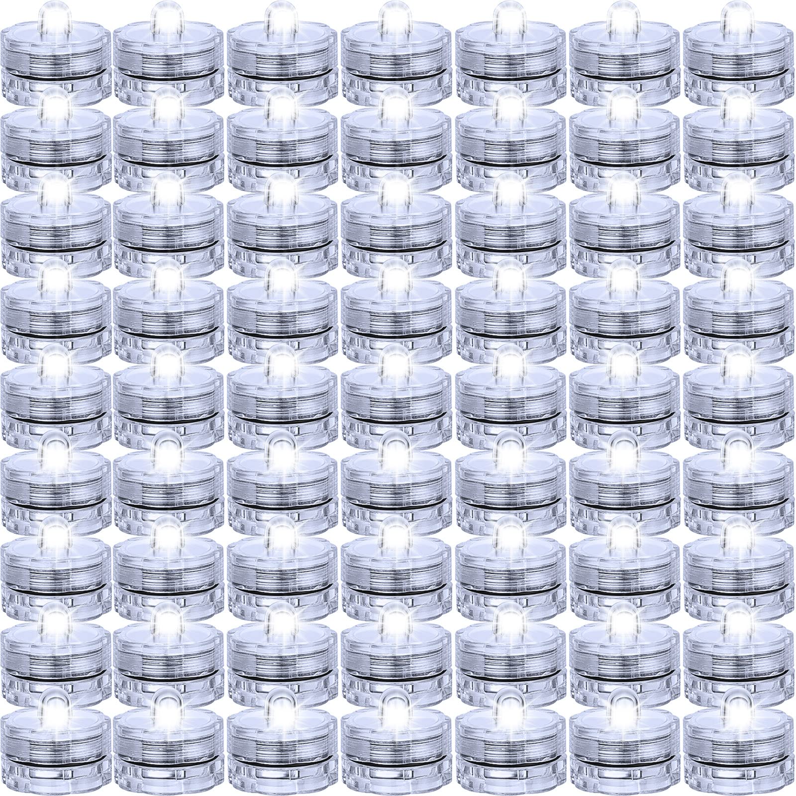 72 Pack Submersible LED Lights Waterproof Tea Lights White Underwater LED Pool Lights Flameless Battery Operated - Perfect for Wedding Decorations Pool Party Centerpieces Vases Bathroom