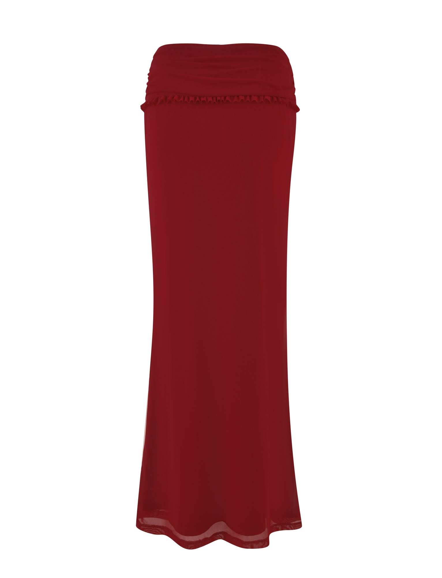 GINNY MAXI SKIRT Women's Flowy Long Skirt - Cherry Red | Elegant A-Line Design for Casual, Office & Party Wear | Perfect for Summer, Beach & Special Occasions