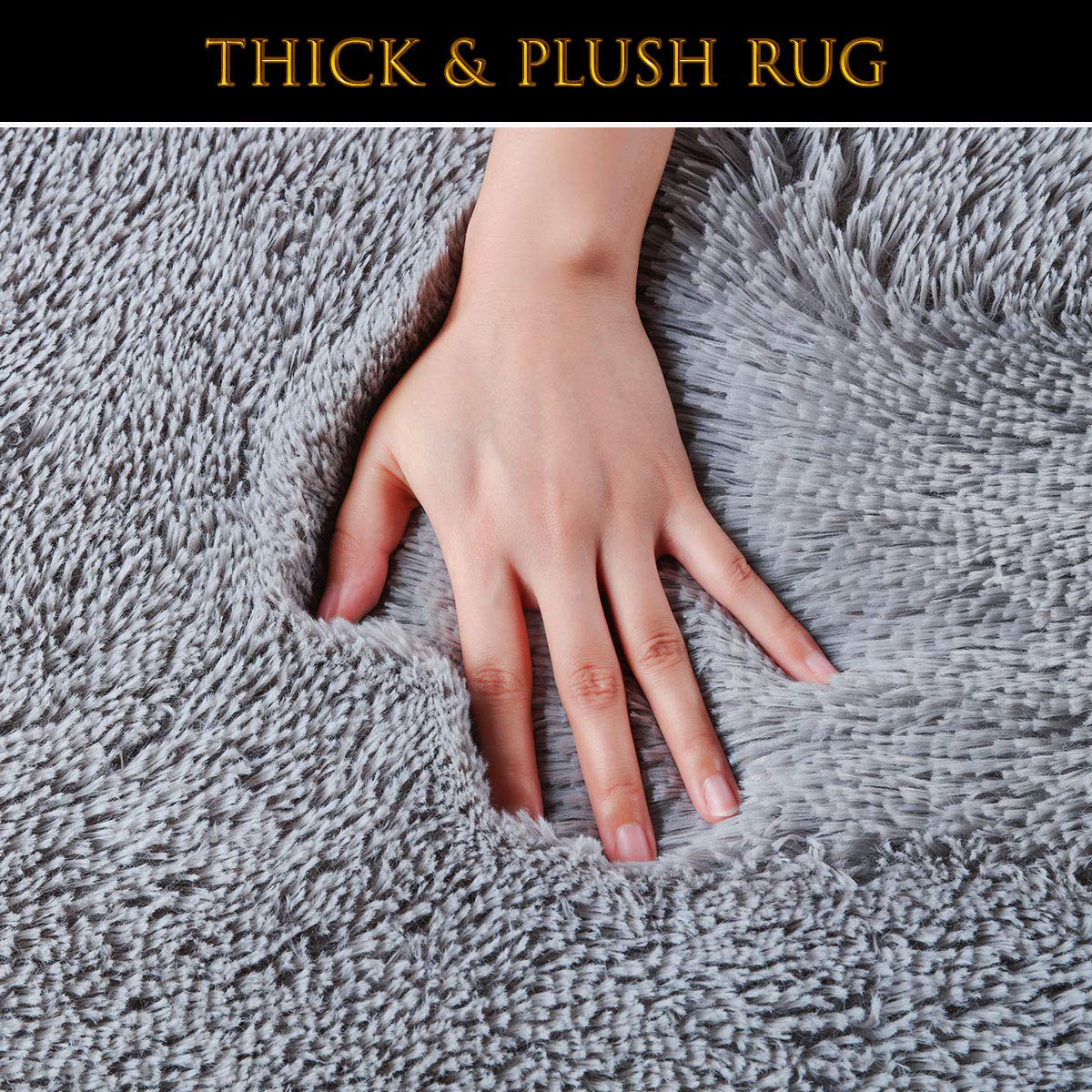 **Pacapet Fluffy Area Rugs - Soft Grey Shag Rug for Bedroom, Living Room, Nursery & Kids Room - Plush Furry Carpet for Home Decor (4x6 Feet) - Cozy & Warm Floor Mat for Winter, Perfect for Pets & Play Areas**