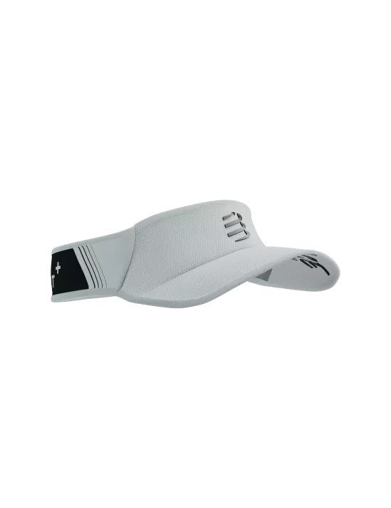 Compressport Unisex Ultralight Visor - White/Black | Lightweight Running Hat for Men & Women | Perfect for Marathon, Cycling & Outdoor Sports