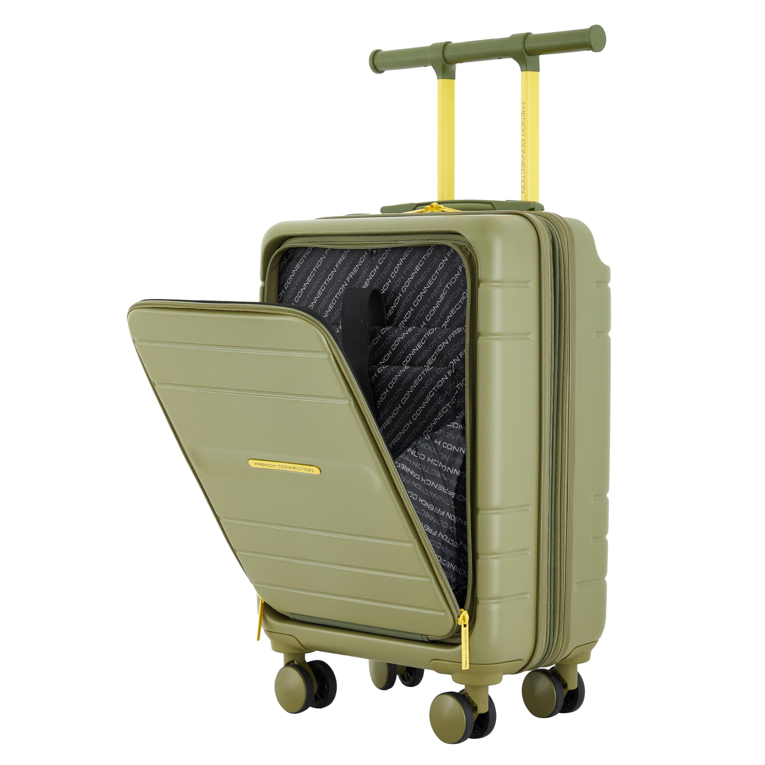 French Connection 2-Piece Trunk Luggage Set in Sage Green - Lightweight Spinner Suitcase for Travel, Vacation & Business Trips