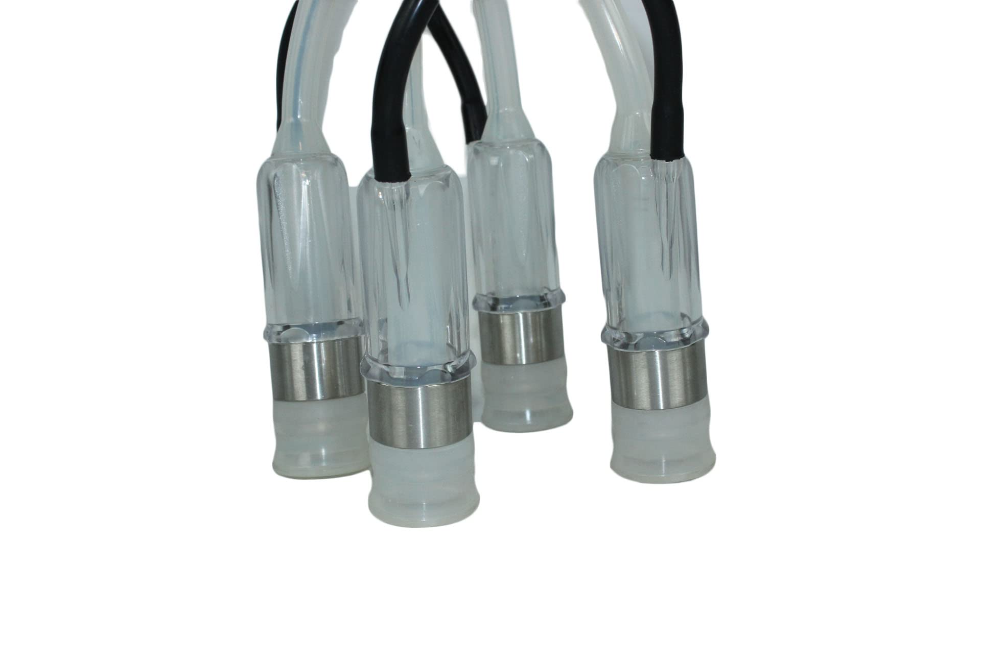 Melasty 240cc Cow Milking Machine Cluster with Soft Silicone Liners & Clear Acrylic Shells - Visible Pulsation for Small Teat Cows - Ideal for Dairy Farms, Homesteads & Veterinary Use