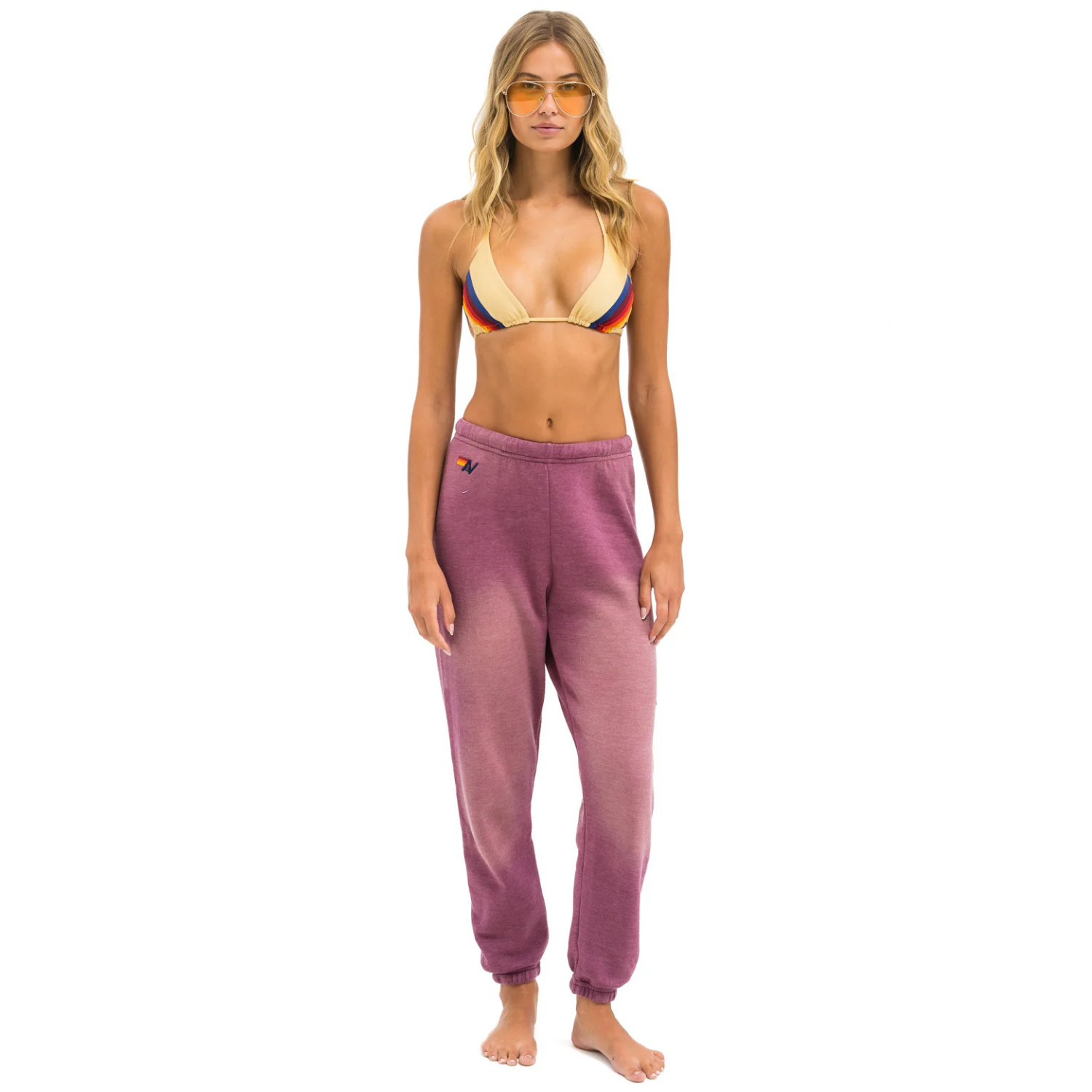 Bolt Stitch Sweatpants for Women - Soft Joggers with Elastic Waistband, Faded Berry Color, Comfortable Lounge Pants for Yoga, Running, and Home Wear