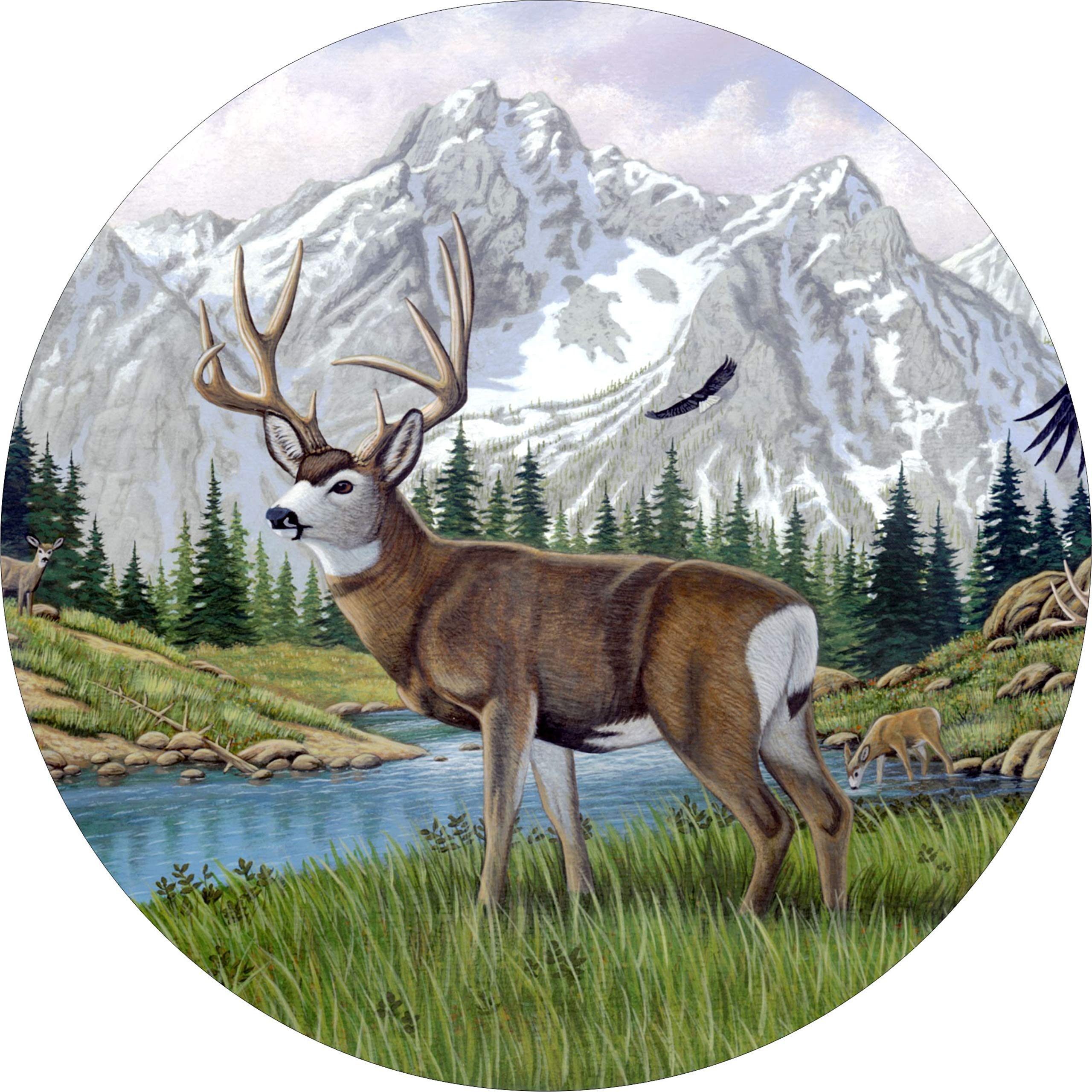 Custom Deer Majesty Wheel Spare Tire Cover - Perfect Fit for Your Tire Size (See Menu) | Ideal for Trucks, SUVs & Off-Road Adventures