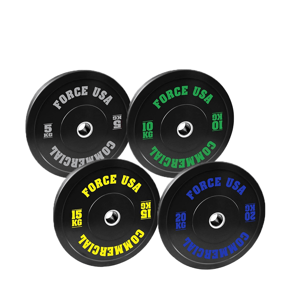Force USA 115kg Bumper Plate Set - Olympic Weight Plates for CrossFit, Powerlifting & Home Gym Workouts - Perfect for Strength Training & Fitness Enthusiasts