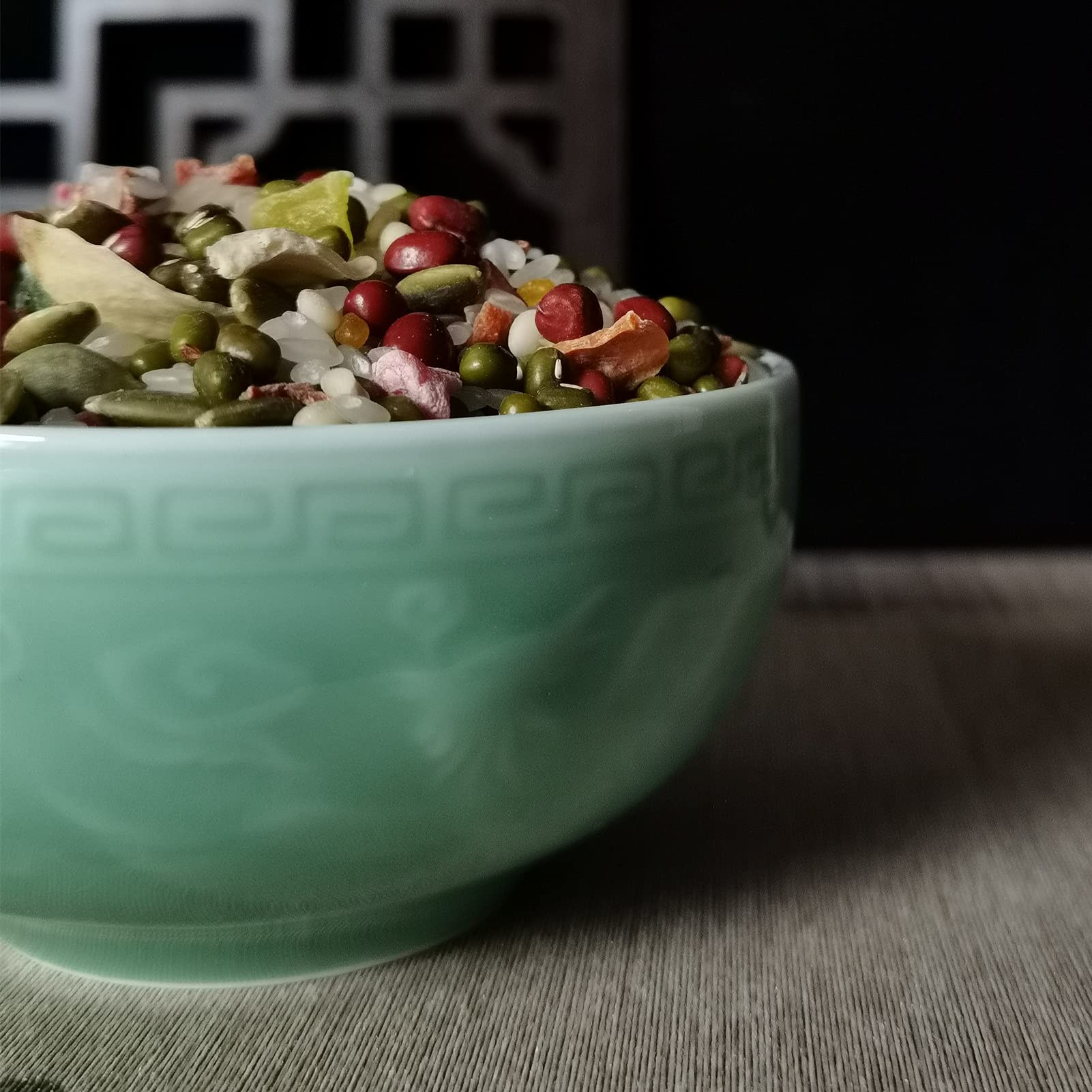 Premium Chinese Celadon 4.5-Inch Rice Bowls - Microwave & Dishwasher Safe - Exquisite Dragon & Phoenix Embossed Design - Perfect for Asian Cuisine, Home Dining & Gift Giving