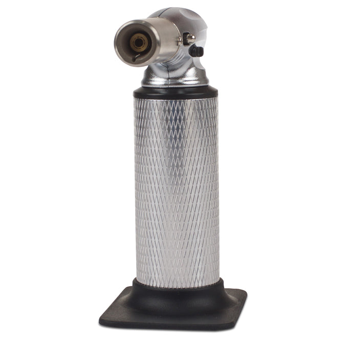 Butane Torch Lighter - Refillable & Adjustable Flame for Cooking, Creme Brulee, Soldering & DIY Projects - No Fuel Included (Blue)