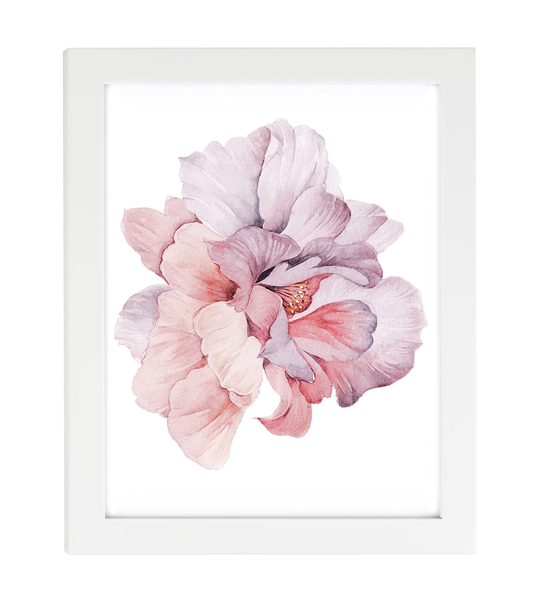 MO.WA Hanging Wall Decor - Set of 3 Floral Canvas Art Prints with White Wood Frame, Ready to Hang - Italian Made Home Decor for Living Room, Bedroom & Office