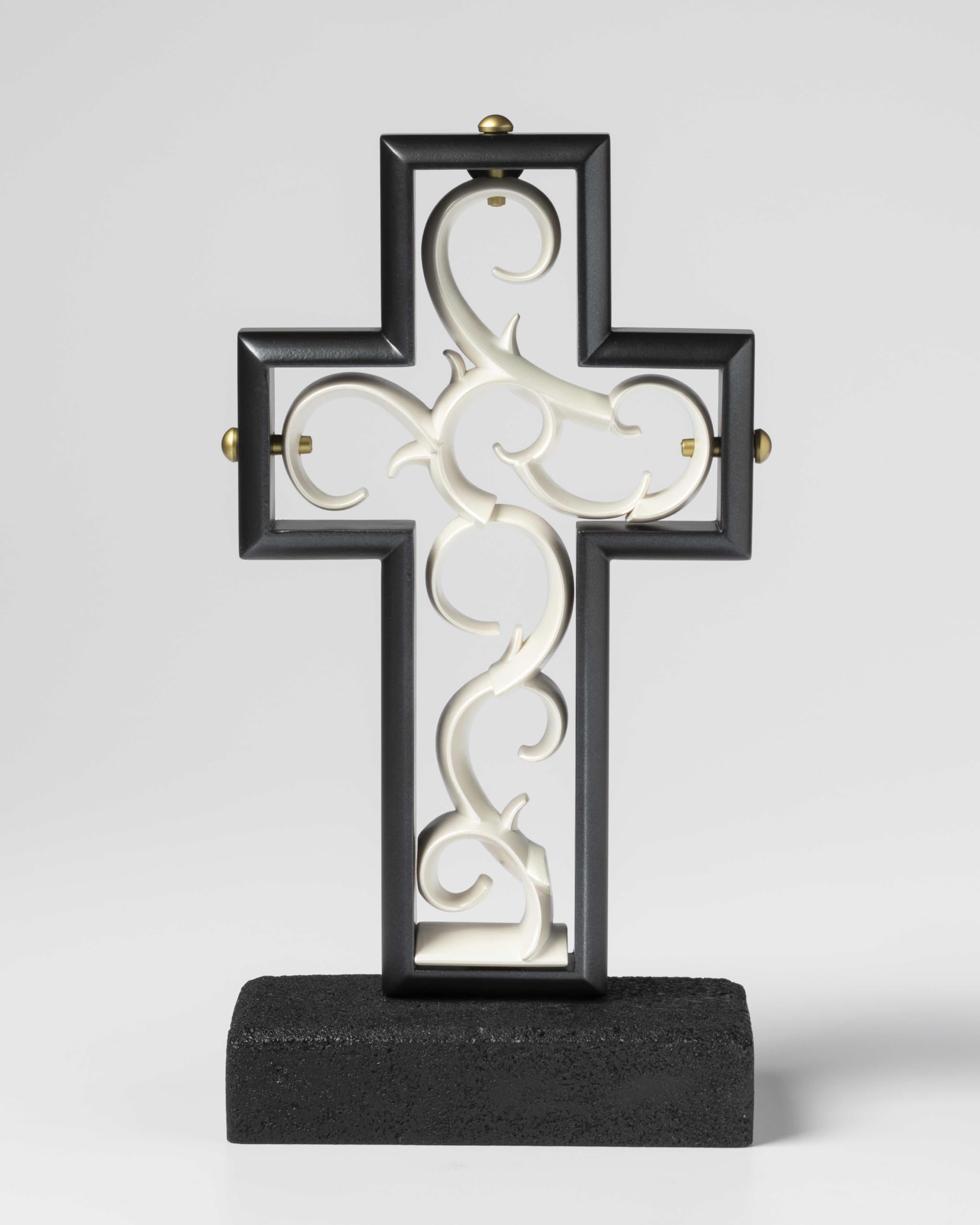 Unity Cross® Black and Pearl White Wedding Ceremony Set - Elegant Unity Candle & Sand Alternative for Christian, Catholic, Non-Denominational Weddings - Perfect for Vow Renewals, Anniversary Celebrations and Romantic Ceremonies