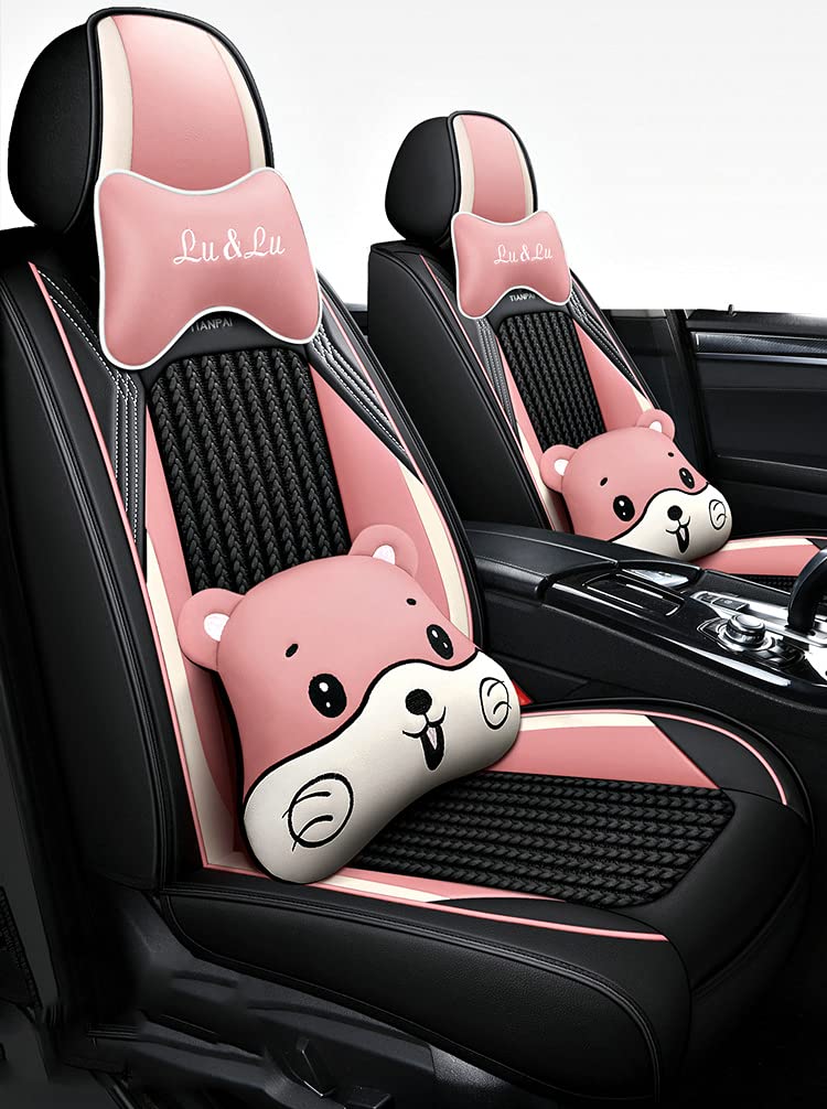 Premium Leather Car Seat Protector Set - Universal Fit for 5-Seat Vehicles, Breathable & Comfortable Interior Cushion for Front & Rear Seats | Perfect for Family Road Trips, Daily Commuting & Luxury Car Protection