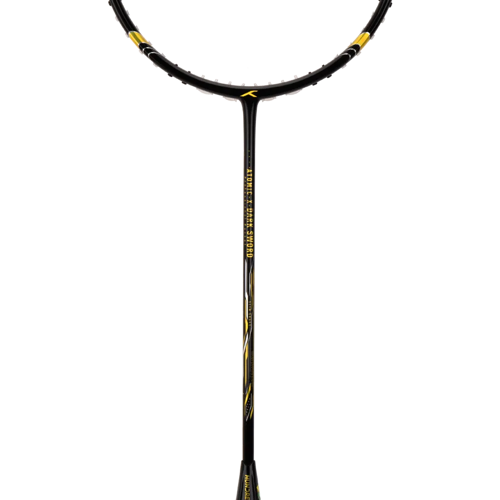 HNDRD Atomix X Dark Sword Badminton Racket - Professional Carbon Fiber Badminton Racket for Advanced Players - Perfect for Tournaments, Training & Outdoor Play