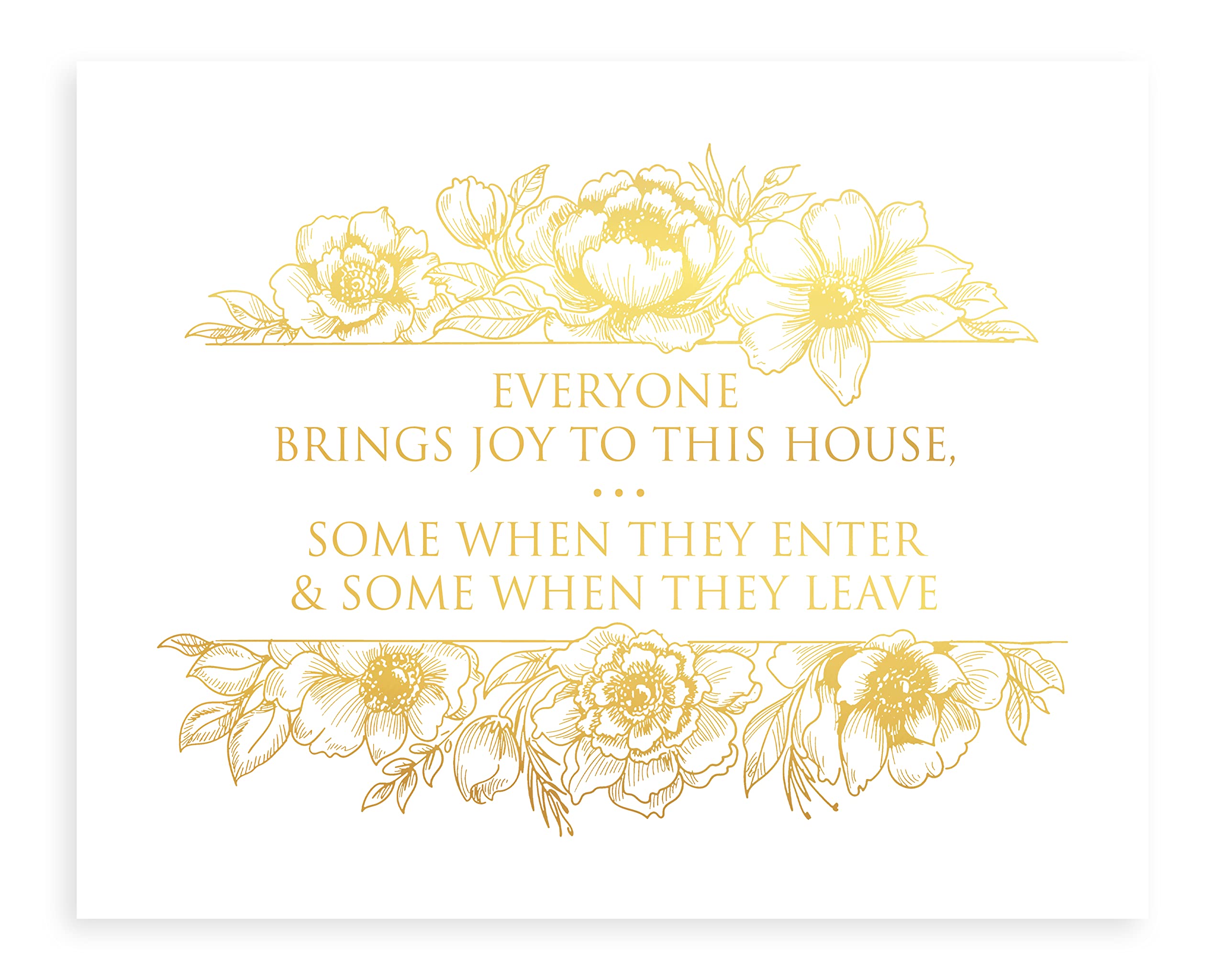 Funny House Guest Sign - Gold Foil Print on Unframed Cardstock for Entryway, Hallway & Front Door | Perfect Welcome & Farewell Gift for Hosts | Home Decor & Wall Art for Living Room, Office