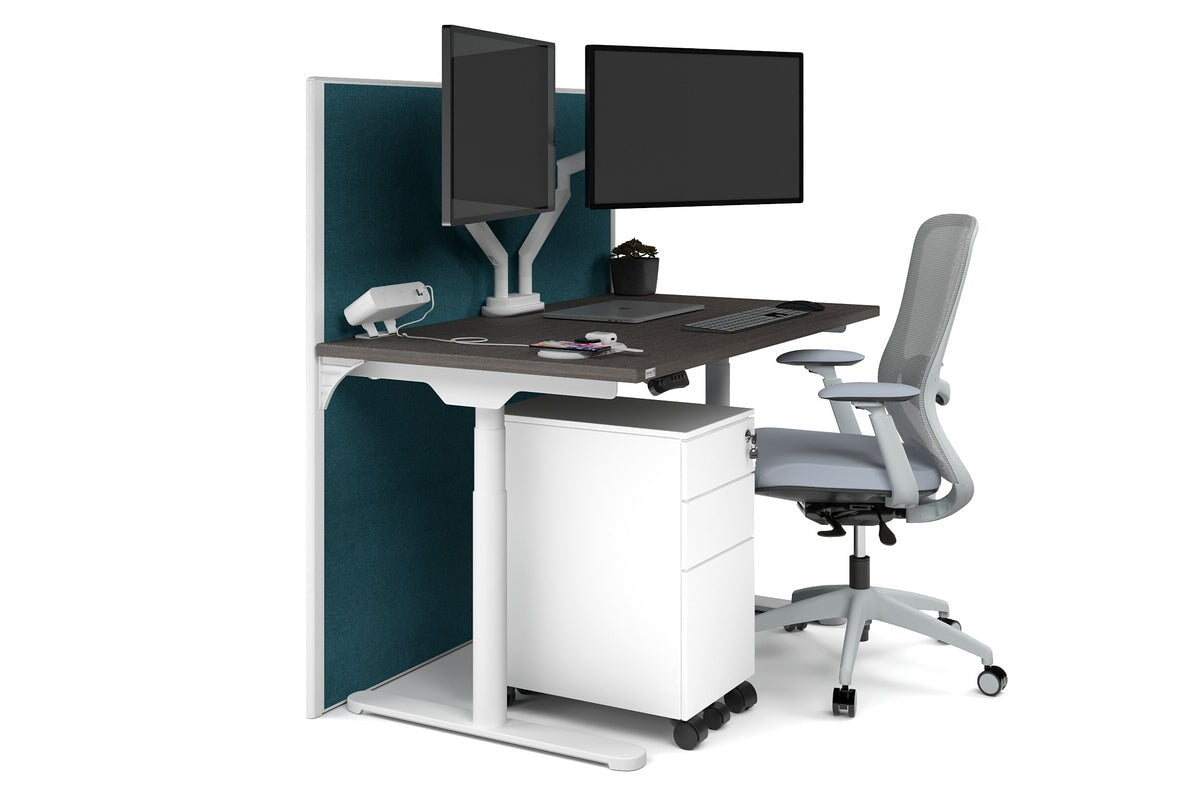 Flexi Premium Height Adjustable Single Workstation [1400L x 700W] - Ergonomic Standing Desk for Home Office, Gaming & Study - Electric Sit Stand Desk with Memory Function