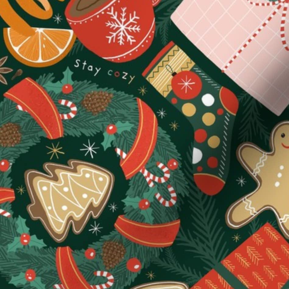Christmas Pug Tree Holiday Printed Minky Fabric by The Yard - Soft Plush Fabric for Sewing Baby Blankets, Quilt Backing & DIY Crafts - Perfect for Holiday Decor, Nursery Projects & Cozy Home Decor