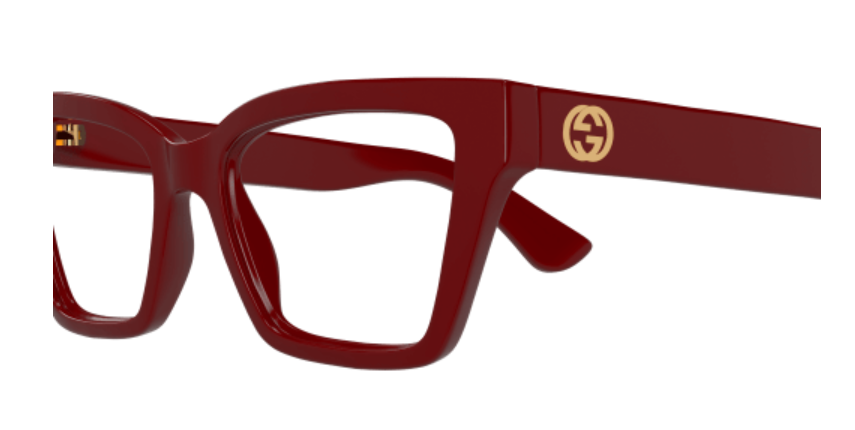 Gucci GG1715O 003 Burgundy Rectangle Women's Eyeglasses - Stylish Prescription Glasses for Women, Fashionable Eyewear for Everyday Wear & Office Use
