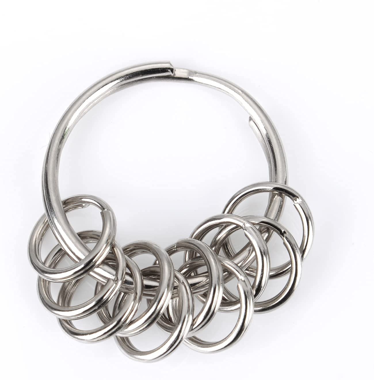 25-Pack Nickel Silver Split Key Rings for DIY Crafts, Keychains & Keys Organization - Durable Small Keychain Rings for Home, Office & Travel Accessories