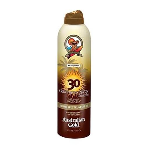 Australian Gold Continuous Bronzer Spray 6 oz - Natural Sunless Tanning Lotion for a Glowing Tan - Perfect for Beach, Pool & Summer Vacations
