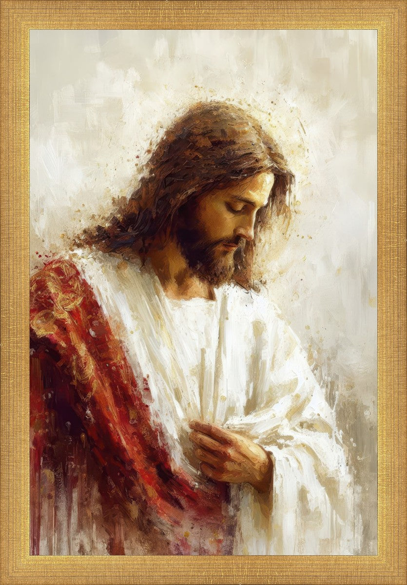 Jesus Christ in Red Robes - Religious Wall Art for Home & Church Decor - Perfect for Prayer Rooms, Sunday Schools & Christian Gifts