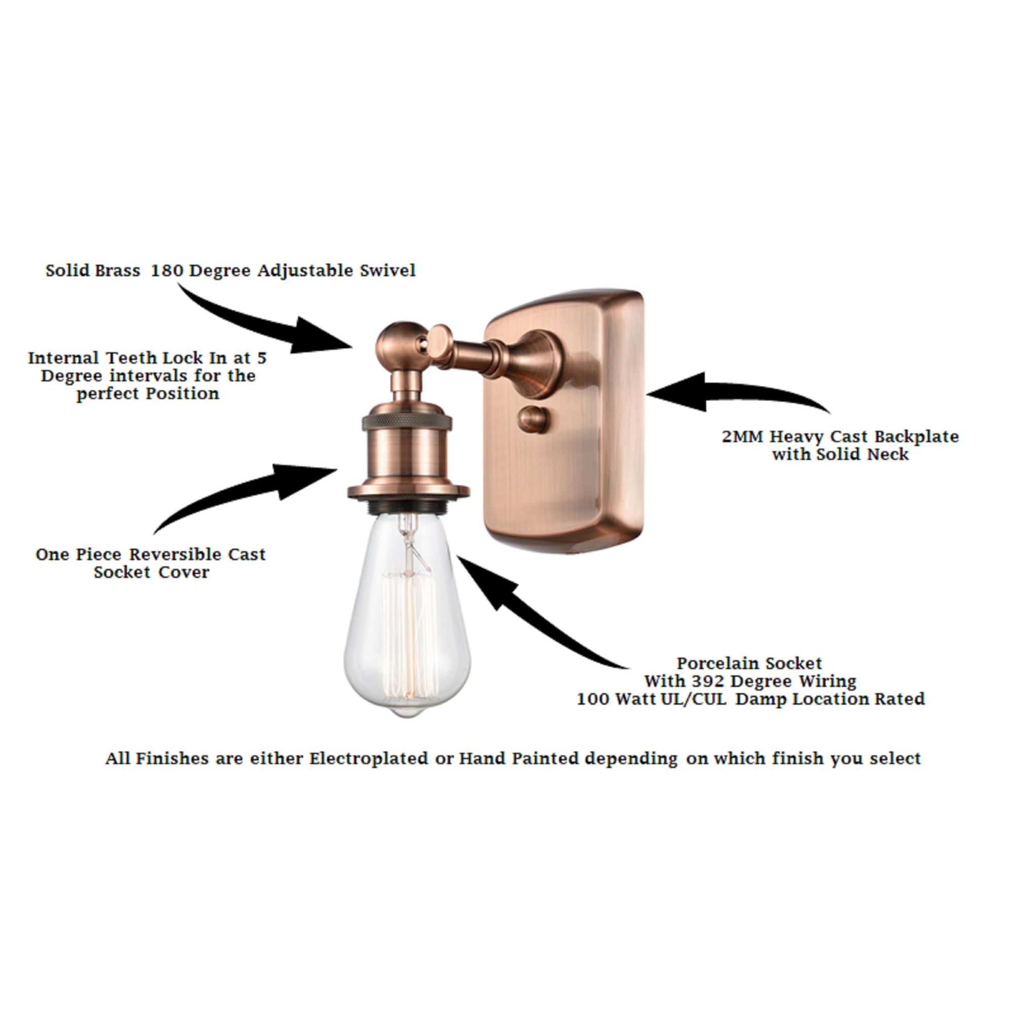Ballston Collection 916-1W-WPC-G51 Modern One Light Wall Sconce - Indoor/Outdoor Lighting Fixture for Bedroom, Hallway, Porch & Patio Decor