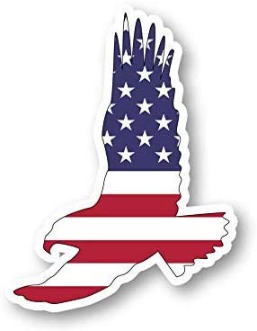 Bald Eagle American Flag Vinyl Decal - Patriotic USA Sticker for Car, Truck, Window & Bumper (5 Inch) - Perfect for 4th of July, Veterans Day & Patriotic Events