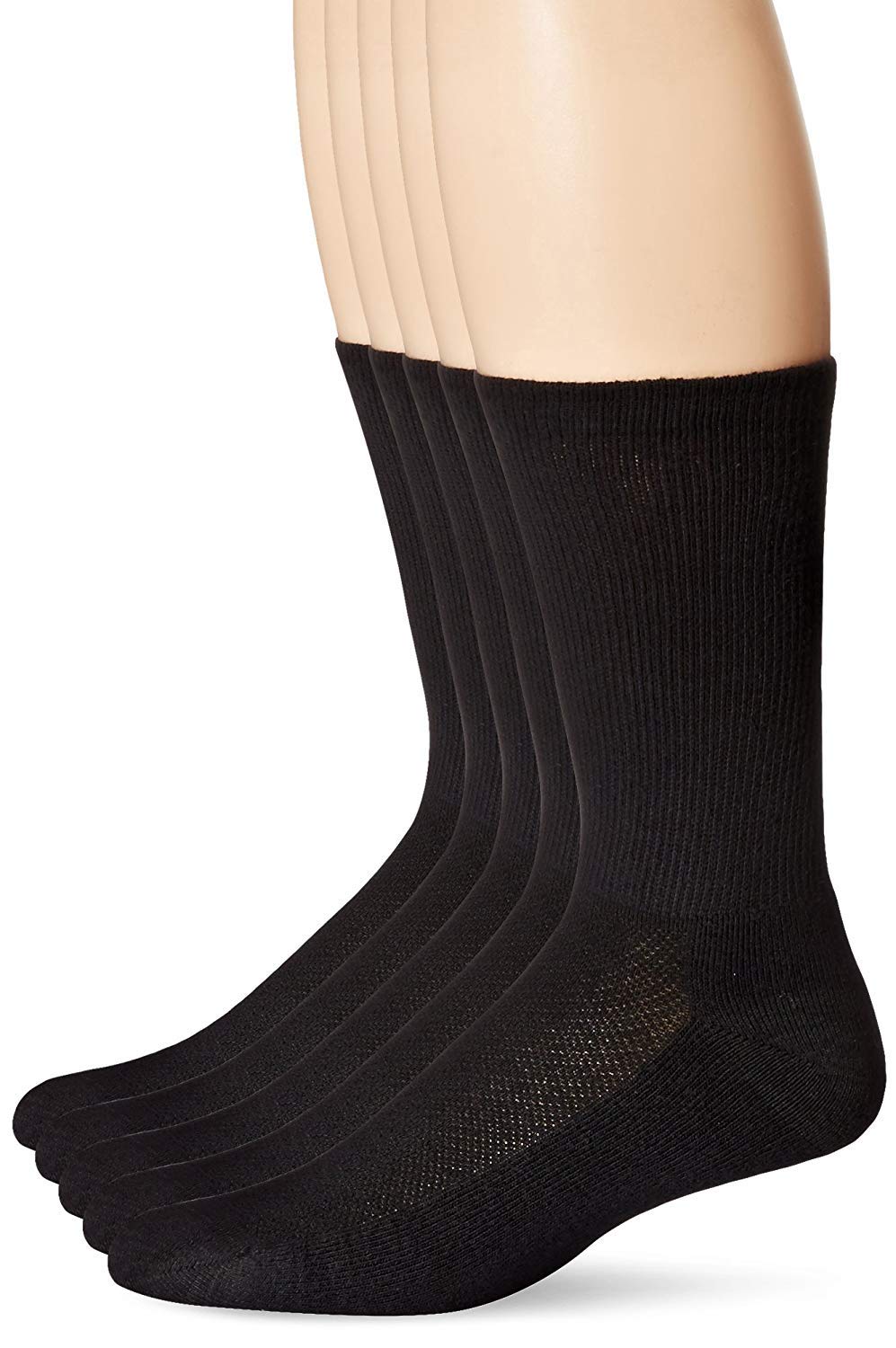 Hanes Men's Cushion Crew Socks 6-Pack - Black (Size 10-13 / Shoe 6-12) - Comfortable Athletic Socks for Running, Workout & Everyday Wear