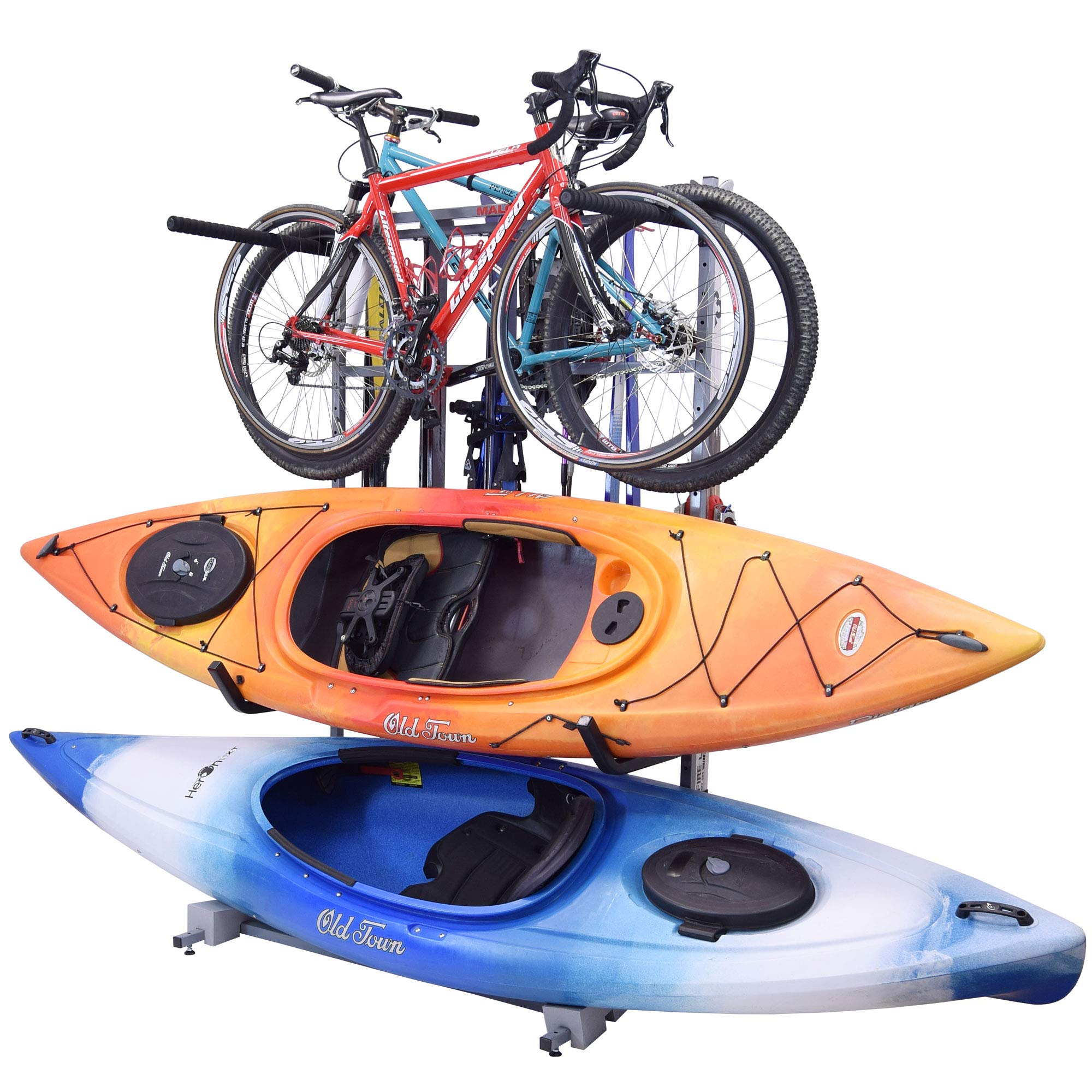 Malone 3-Bike + 2-Kayak + 6-Ski Freestanding Storage Rack - Heavy Duty Garage & Outdoor Gear Organizer for Bikes, Kayaks, Skis, Paddles & Sports Equipment