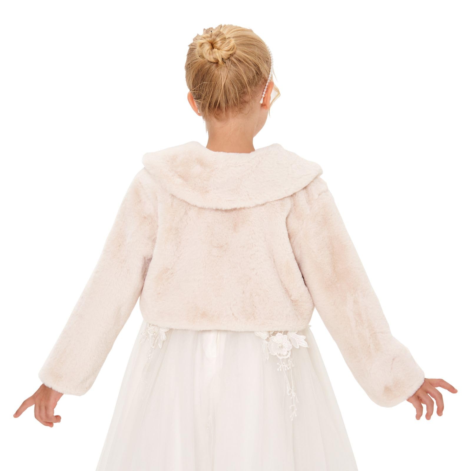 Girls Faux Fur Dress Coat - Flower Girl Bolero Jacket & Princess Cape for Winter (Ages 1-10) | Perfect for Weddings, Pageants, and Holiday Photos