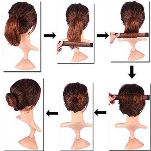 Stallion Black Magic Hair Donut Bun Maker - French Twist Hair Styler DIY Tool (2 Pack) for Women & Girls - Perfect for Updos, Ponytails & Special Occasions