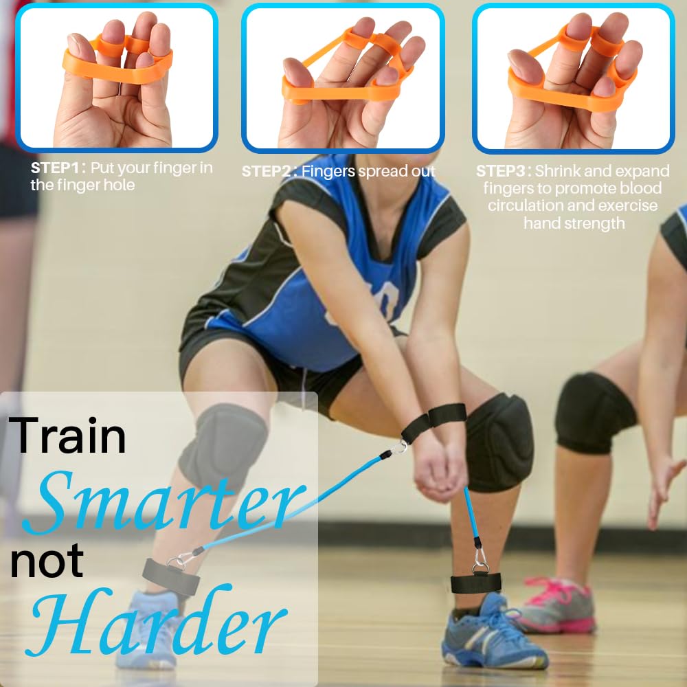 Volleyball Training Equipment Set - Resistance Band, Elastic Rope & Belt for Passing, Serving & Arm Swing Drills | Improve Agility & Strength | Perfect for Indoor/Outdoor Practice, Team Training & Solo Workouts