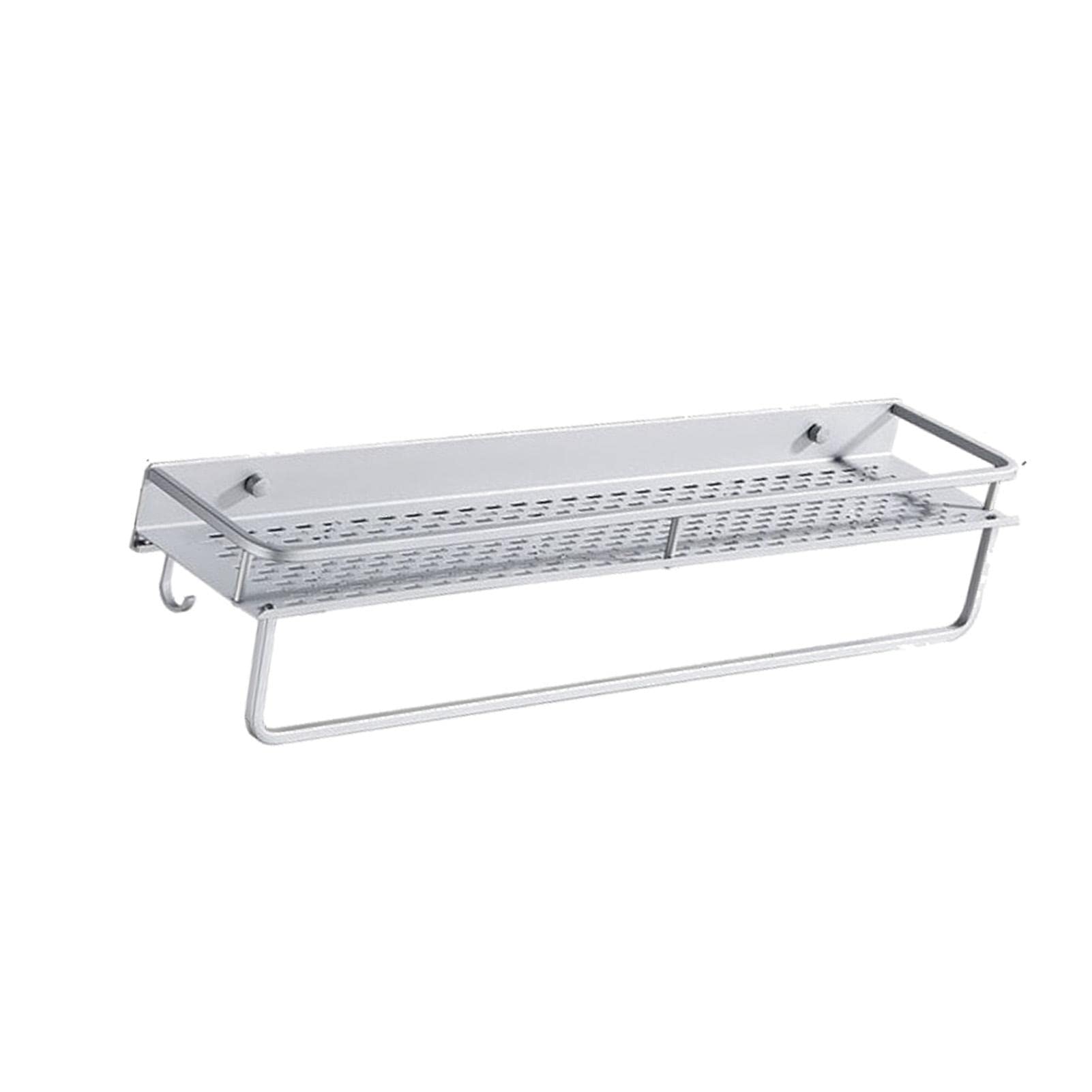 QAHEART Wall-Mounted Floating Bathroom Shelf with Hooks - Multifunctional Storage Organizer for Bathroom & Kitchen - Perfect for Towels, Toiletries & Kitchen Supplies