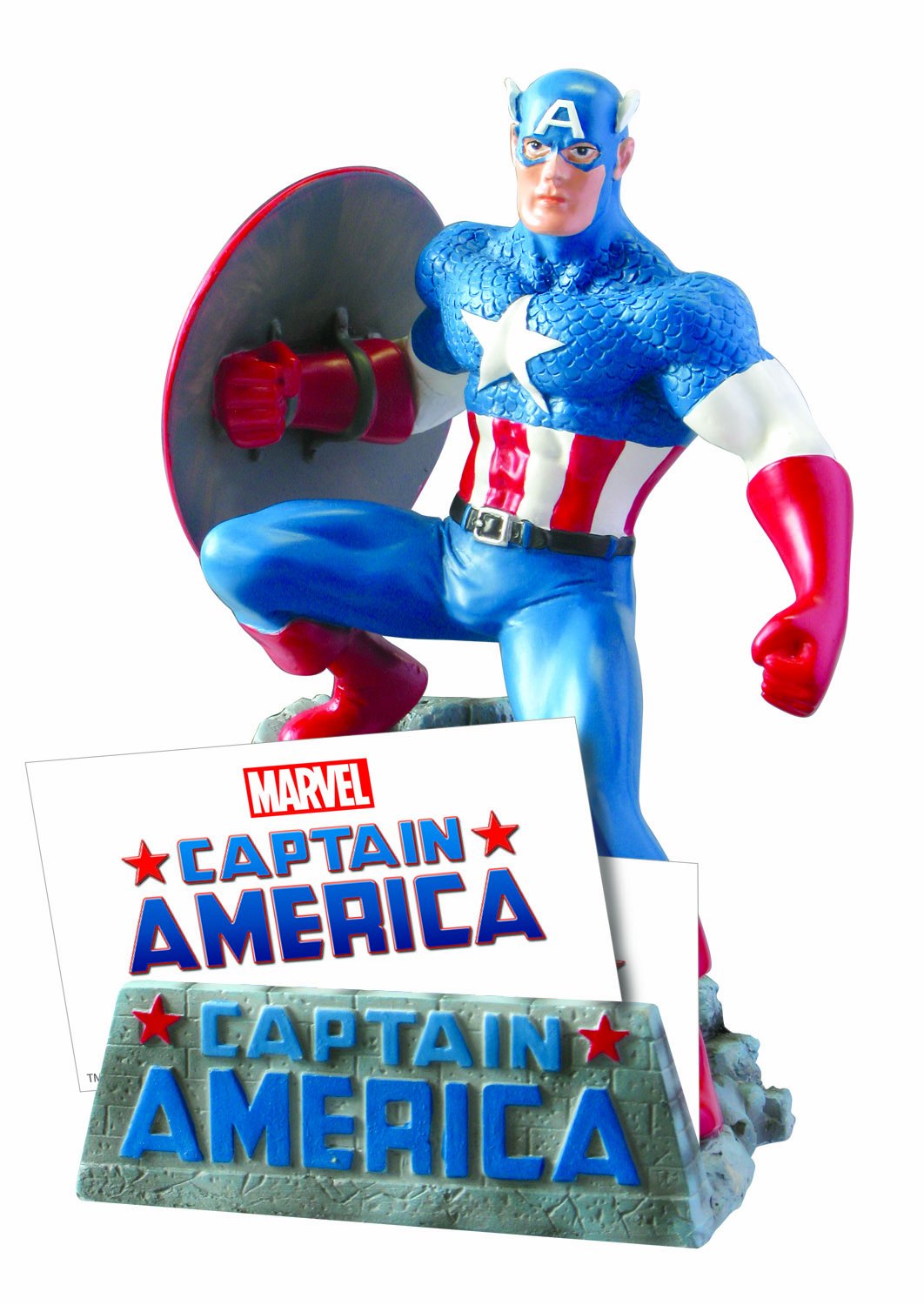 Captain America Business Card Holder - Premium Metal Superhero Card Case for Professionals | Perfect for Office, Meetings & Conventions