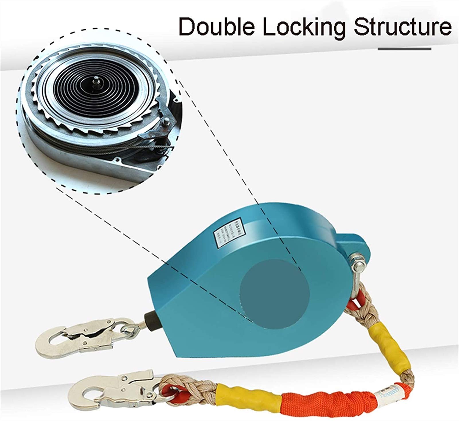 330lbs Self Retracting Lifeline Fall Arrest Block with Inertia Reel - 16ft(5m) Retractable Safety Lanyard for Roofing, Construction & Industrial Fall Protection | OSHA Compliant Personal Protective Equipment (PPE) for Workers at Heights