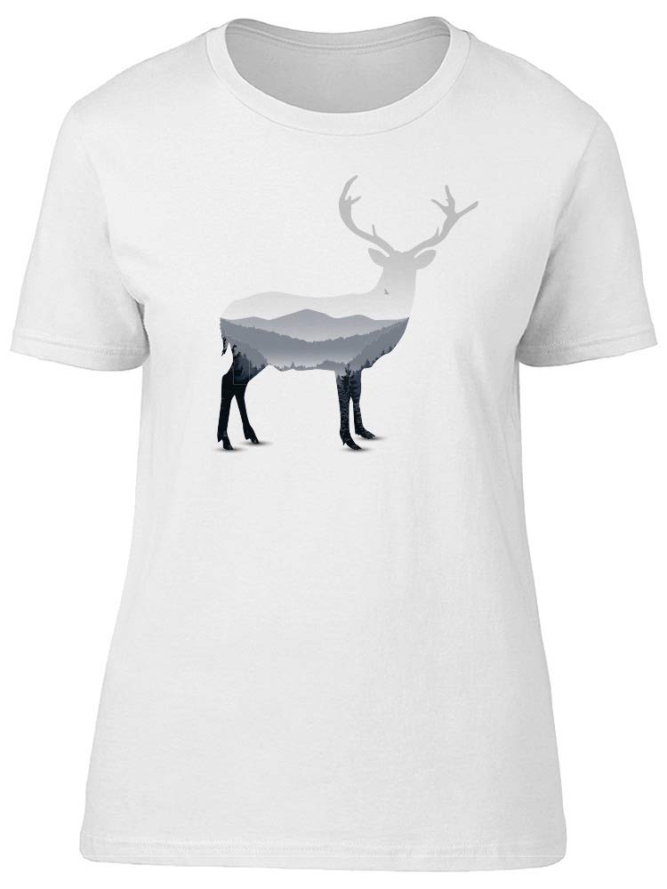 Smartprints Men's Beautiful Landscape and Deer Graphic T-Shirt - Casual Wear for Outdoor Adventures & Nature Lovers
