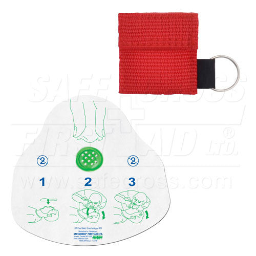 CPR Face Shield in Mini Pouch - Red | Emergency First Aid Protection for Adults & Kids | Perfect for First Responders, Schools, and Workplace Safety Kits