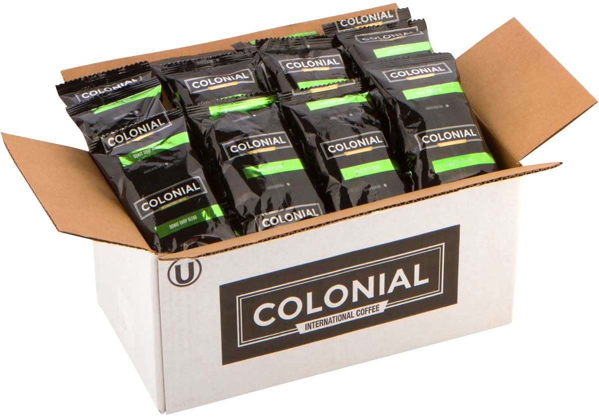 Premium Donut Shop Blend Medium Roast Pre-Ground Coffee Packets (2.5 oz, Pack of 32) - Bulk Single Serve Bags for Drip Coffee Makers - Perfect for Office, Home & Camping Brewing