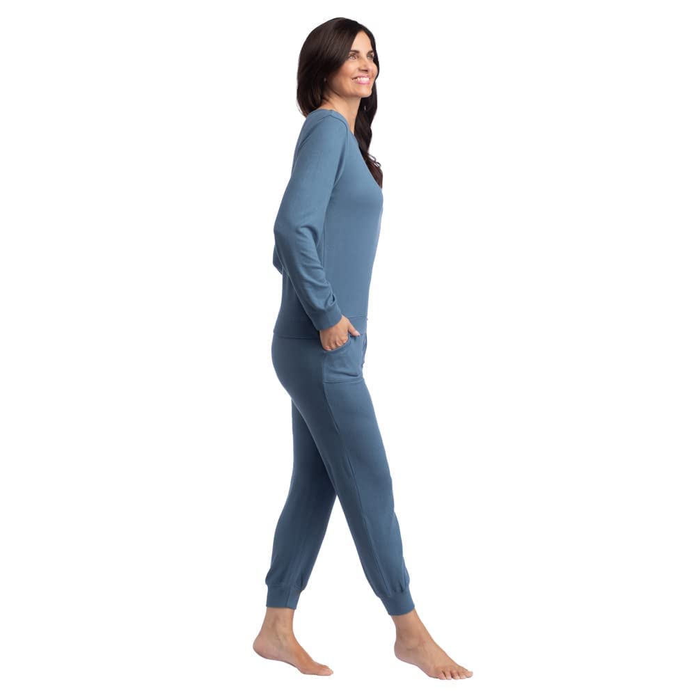 Ultra Soft Women's 2-Piece Jersey Lounge Set - Crew Neck Summer Loungewear Pajamas | Perfect for Relaxing at Home, Yoga & Sleepwear