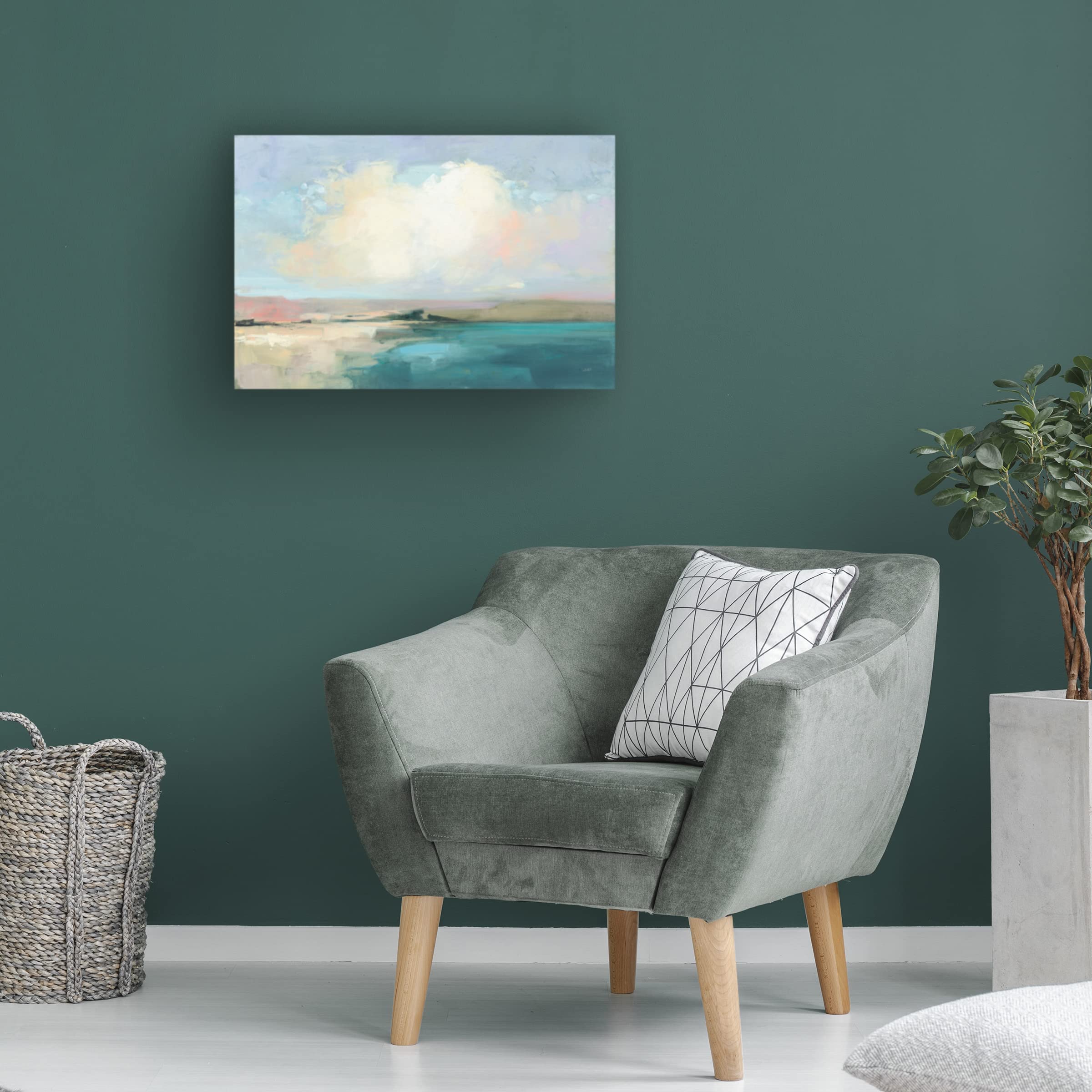 Julia Purinton 'Coastal Sky' Canvas Wall Art Print - Seascape Ocean Sunset Painting for Beach House Decor, Living Room & Bedroom