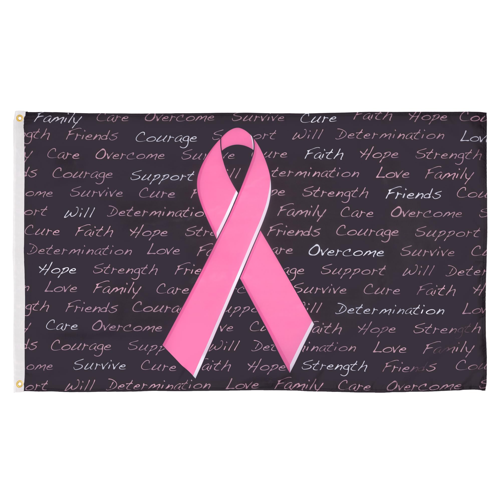AZ FLAG - 3x5 Ft Breast Cancer Awareness Flag - Pink Ribbon Banner with Metal Grommets - 100D Fade Resistant Polyester - Vivid Colors - 3' x 5' (150x90 cm) - Perfect for Fundraisers, Walks & Home Decor