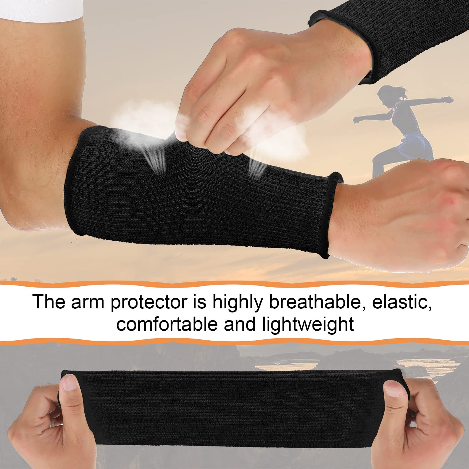 SATINIOR 5 Pairs Cut & Burn Resistant Arm Sleeves - Forearm Protectors for Thin Skin & Bruising Protection - Ideal for Cooking, Welding, Tattoo Artists & Outdoor Activities